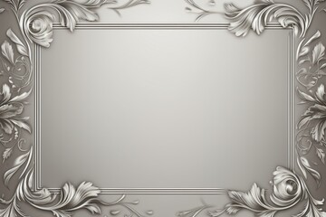 Wall Mural - silver color empty banner with frame