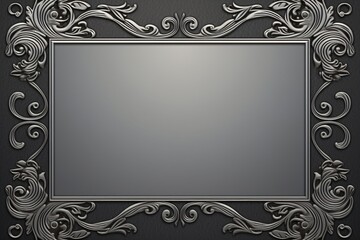 Wall Mural - silver color greeting card design with frame on the borders