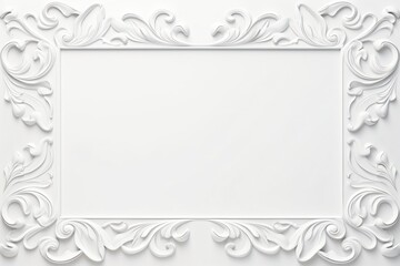 Wall Mural - white color greeting card banner design with frame on the borders