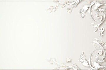 Wall Mural - white color greeting card banner design with frame on the borders