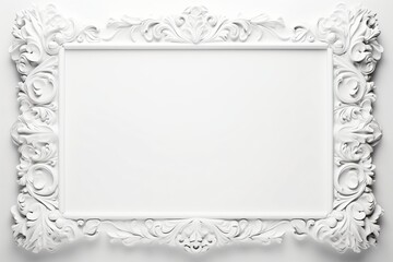 Wall Mural - white color greeting card banner design with frame on the borders