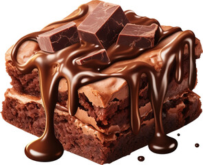 Wall Mural - Chocolate cake isolated on transparent background. PNG