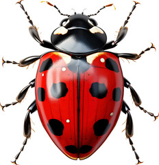 Wall Mural - Ladybug isolated on transparent background. PNG