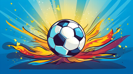 Wall Mural -  abstract  soccer background with ball