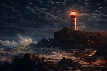 A lighthouse near the ocean