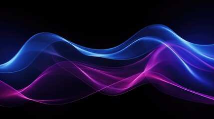 Wall Mural - a black background with a blue and purple wave design