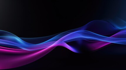 Wall Mural - a black background with a blue and purple wave design