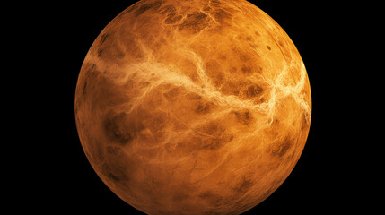 Wall Mural - full disk of venus globe planet from space isolated on black background