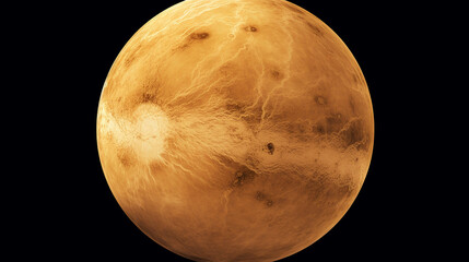 Wall Mural - full disk of venus globe planet from space isolated on black background