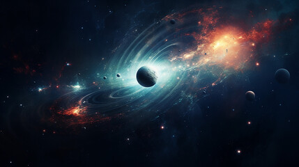 Wall Mural - galaxy in the depths of space in the solar system