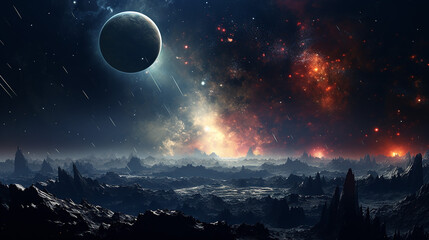 Wall Mural - space sci fi a stars planets nebulas