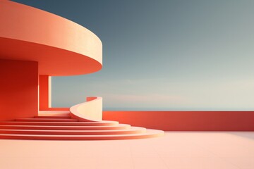 Wall Mural - Minimalist illustration of building architecture