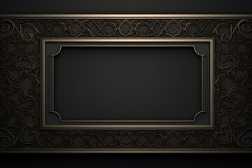 Wall Mural - black greeting card design with framed border