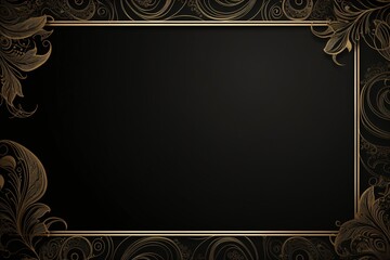 Wall Mural - black greeting card design with framed border