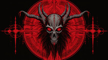 Illustration Of Satanic Symbols Without Background, Generate AI. 