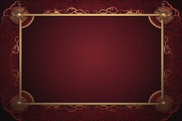Wall Mural - maroon color greeting card or wedding invitation card frame design