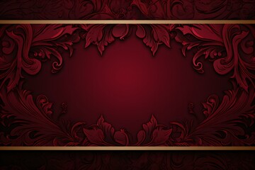 Wall Mural - red colored card design with a frame on the border for greeting card design or banner design
