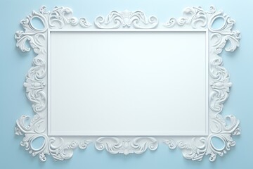 Wall Mural - a light blue color card design with a frame on the border