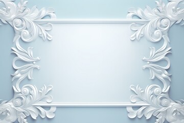 Wall Mural - a light blue color card design with a frame on the border