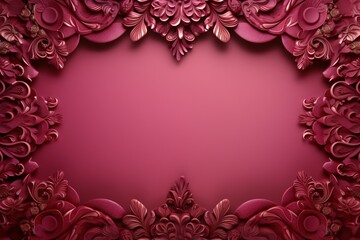 Wall Mural - pink color frame greeting card background