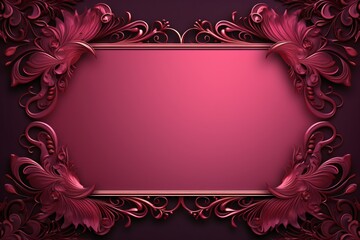 Wall Mural - pink color frame greeting card background