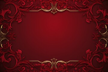 Wall Mural - red or maroon color frame for greeting card or banner design