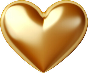 Poster - Golden heart isolated on transparent background. PNG