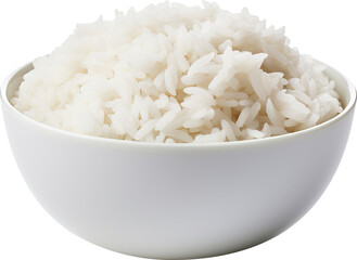 Bowl of rice on transparent background. PNG