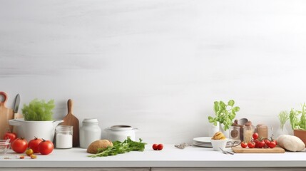 Wall Mural - A counter topped with lots of different types of food