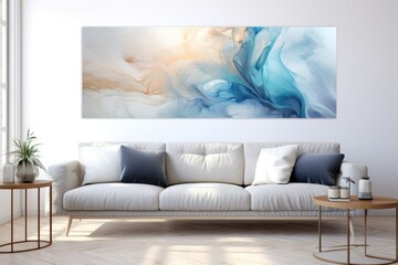 Wall Mural - snaking metallic swirls currents of translucent hues, and foamy sprays of color shape the landscape of these free-flowing textures. Natural luxury abstract fluid art painting in liquid ink technique