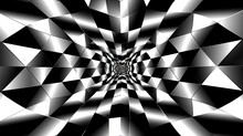 Background With Black And White Triangles Arranged In A Checkerboard Pattern With A Mirror Effect And Radial Blur