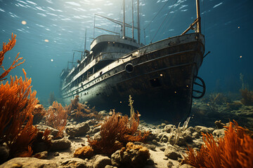 Wall Mural - Shipwreck on the seabed