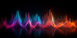 Vibrant equalizer visualizer responding to music,Music energy spectrum pattern,Colorful Music Energy Patterns.

