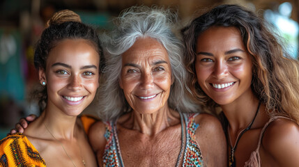 Wall Mural - portrait of three people