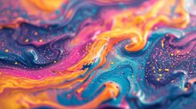 Close-up Of Colorful Paint Mixed Together