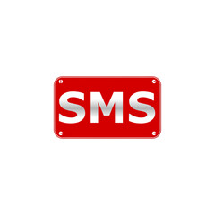 Wall Mural - SMS mail icon isolated on transparent background