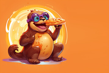 Poster - A playful platypus with shades chowing down on churros