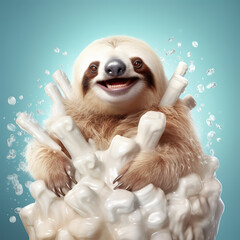 Poster - A stylish sloth with a big smile