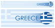 © RNko - Greek flag horizontal web banner in modern neomorphism style. Webpage Greece country header button for mobile application or internet site. Vector