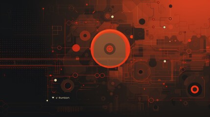 Wall Mural - Abstract futuristic technology vector background with circuit patterns and glowing elements - digital innovation concept