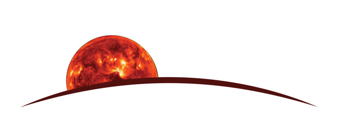 Wall Mural - The red sun globe symbol.
