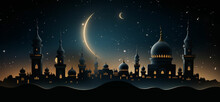 The Silhouette Of A Mosque In The Night Sky