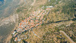 Delphi, Greece. Modern tourist city Sunny weather in the morning, Summer, Aerial View