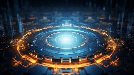 Poster - dynamic fusion of colors in abstract science and technology background – vibrant digital composition