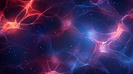 Poster - dynamic neural network patterns: abstract technological background illustratio