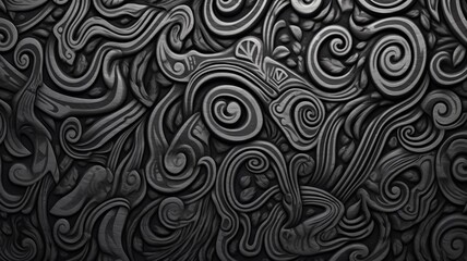 Black and white viking pattern texture AI Generated pictures