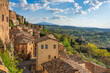Montepulciano village panoramic view. Siena, Tuscany Italy
