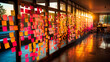 Creative Office Space with Colorful Sticky Notes and Teamwork Concept