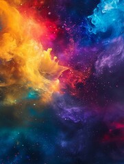 Poster - Abstractions background with spilled and mixed paint in different colors