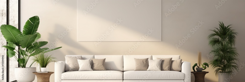 Modern, white minimalist interior. Modern interior design for posters ...